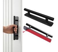 HX-uuyjno 2 maniglie autoadesive per mobili, in acciaio inox, senza foratura, per armadio, cucina, porta scorrevole, porta del balcone, zanzariera (150 mm, nero)