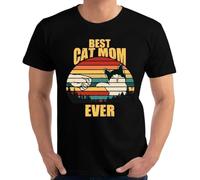 HXASKKF Best Cat Dad Ever Daddy RetroT Shirts Lover Father Camisa Funny Best Birthday Shirt for Ropa Hombr