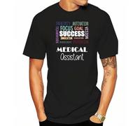 HXASKKF Medical Assistant Inspirational T Shirt Words Success Occupation，Cotton Short Sleeve Shirt T-Shirt S-4XL