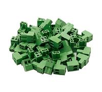 Hxchen AWG28-12 - Morsettiera a vite per PCB a 2 pin, 300 V, 10 A, passo 5,08 mm, confezione da 50 pezzi, colore verde