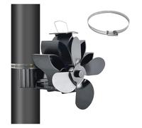 HXCTZHO Ventilatore For Stufa A Legna, Distribuzione Del Calore Sagomata, Tubo Di Scarico Silenzioso A 4 Pale, Ventilatore For Camino Sospeso Con Termometro Magnetico