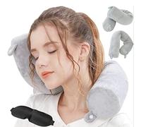 Hxcxrst Cuscino da Viaggio Memory Foam, Per supporto per collo, mento, vita e gambe - Cuscino regolabile e pieghevole per viaggi in famiglia, aereo, autobus, treno