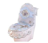 HXDKJSO Copriwater Universale a Forma di U, 3 Pezzi/Set, Cuscino for Sedile in Stile Jacquard, Tappetino Decorativo(Color 1)