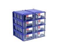 HXDKJSO F0 8/16 Pezzi Mini Contenitore impilabile for Attrezzi, Piccole Parti, Viti, Artigianato, Filo da Cucito, Gioielli, organizzatore(F0 Blue 8pcs)