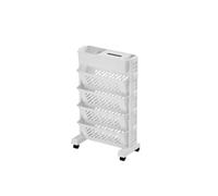 HXDKJSO Scaffale Mobile for Libri, Tavolo Laterale, scaffale portaoggetti, cestini Multistrato, Ripiani girevoli e Rimovibili, pratici Organizer in plastica(5 Layer)