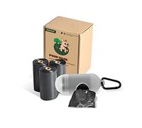 HXDSUP Sacchetti per cani con dispenser per sacchetto, biodegradabili, resistenti e spessi, 4 rotoli (60 sacchetti) + 1 dispenser