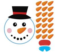 Hxezoc Pin the Nose On The Snowman con 20 adesivi per naso a carota per feste di Natale, regali di Natale, bomboniere, forniture per bambini e adulti
