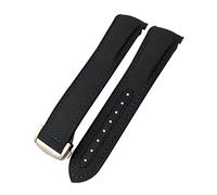 HXFFXHF 20mm 21mm 22mm di qualità in nylon in gomma Nylon Canda adatta per omega gmt pianeta oceano 600 8900 cinghia di silicone in tela arancione (colore: linea arancione nera, dimensione: 21mm)