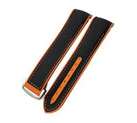 HXFFXHF 20mm 21mm 22mm di qualità in nylon in gomma Nylon Canda adatta per omega gmt pianeta oceano 600 8900 cinghia di silicone in tela arancione (colore: linea arancione nera, dimensione: 21mm)