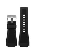HXFFXHF 34 * 24mm End Convesso in Convesso a Vite Italiane Watch Band per la Serie Bell BR01 BR03 Braccialette con Orologio con Cabina di Orologi Ross Ross mascella (Silicone Nero BK)