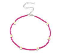 HXFFXHF 925 Collana da Margherita in Argento Sterling per Donne e Ragazze, Estate Boho Corea Adorabili Fiori Margherite Colorate dichiarazioni di Fascino perlineate per Il Collare Corto capocampullo