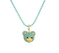 HXFFXHF Accessori per Le Ragazze Gioielli Indossano Una Collana per Donne, Collana di Orso Color Caramella per Perle di Semi di Semi, Collana di orsi gommosi, Gioielli di orsi gommosi, Fascino degli
