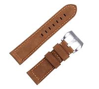 HXFFXHF Accessori per orologi fatti a mano Vintage Vintage Genuine Crazy Horse Watchband 24mm per fibbia tangamica cinturino Panerai (colore: rosa blu, taglia: 22mm)