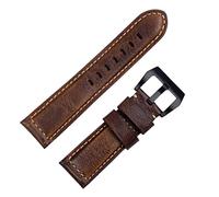 HXFFXHF Accessori per orologi fatti a mano Vintage Vintage Genuine Crazy Horse Watchband 24mm per fibbia tangamica cinturino Panerai (colore: rosa blu, taglia: 22mm)