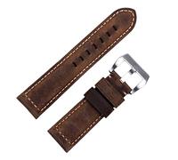 HXFFXHF Accessori per orologi fatti a mano Vintage Vintage Genuine Crazy Horse Watchband 24mm per fibbia tangamica cinturino Panerai (colore: rosa blu, taglia: 22mm)