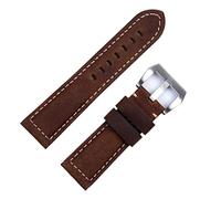 HXFFXHF Accessori per orologi fatti a mano Vintage Vintage Genuine Crazy Horse Watchband 24mm per fibbia tangamica cinturino Panerai (colore: rosa blu, taglia: 22mm)