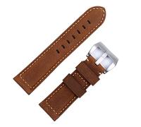 HXFFXHF Accessori per orologi fatti a mano Vintage Vintage Genuine Crazy Horse Watchband 24mm per fibbia tangamica cinturino Panerai (colore: rosa blu, taglia: 22mm)
