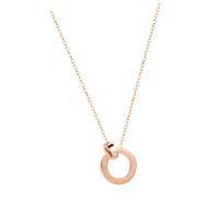 HXFFXHF Accessori per Ragazze Incisione dei Numeri Romani Incisioni a Doppio Anello Ciondolo Elegante per Donne Gioielli Eleganti per Le Feste Collana