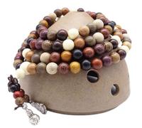 HXFFXHF Bracciale Panzhu, Rosario Buddista, 108 Preghiere in Legno Perle Colorate Perle tibetane di Meditazione Buddista per la Coppia di Gioielli in Stile Nazionale Regalo del Festival (Colore: