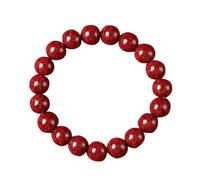 HXFFXHF Bracciale Panzhu, Rosario Buddista, Perle di Rosario, Bracciale Cina Naturale Feng Shui Bracciale Crystal Cinabar Cinnabar Lucky Bracciale Bracciale Anno di Nascita Talisman per Women Wealth