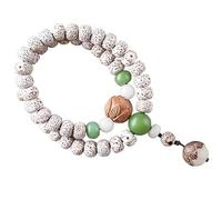 HXFFXHF Bracciale Panzhu, Rosario Buddista, Perle di Rosario, Stella Naturale Moon Bodhi Lotus Braccialetti intagliati da Donna Uomo xingyue bodhisattva Buddha Bead Bracciale Buddista benedizione