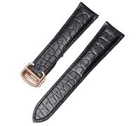 HXFFXHF Cinghia di orologio in pelle genuina alligator per carrello da solista London Calibo Watch Watch Band Uomo e donne 16mm 18mm 20mm 22mm (colore: rosso nero, taglia: 24mm)