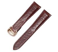 HXFFXHF Cinghia di orologio in pelle genuina alligator per carrello da solista London Calibo Watch Watch Band Uomo e donne 16mm 18mm 20mm 22mm (colore: rosso nero, taglia: 24mm)