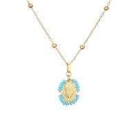 HXFFXHF Collana del Cuore Sacro di Muti per Donne, Sacro Cuore Vintage di Gesù Collana - Ciondolo colorato Sacro Cuore, Collana di Gesù per Il Compleanno di Natale Regali del Ringraziamento