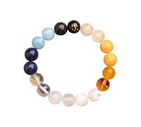 HXFFXHF Fengshui Cinque Elementi Braccialetti Perline per Donne, Braccialetti di Cristallo Pietre Naturali per Fortuna, Braccialetto Elastico per la Meditazione Rilascio dell'equilibrio emotivo a
