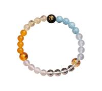 HXFFXHF Fengshui Cinque Elementi Braccialetti Perline per Donne, Braccialetti di Cristallo Pietre Naturali per Fortuna, Braccialetto Elastico per la Meditazione Rilascio dell'equilibrio emotivo a