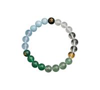 HXFFXHF Fengshui Cinque Elementi Braccialetti Perline per Donne, Braccialetti di Cristallo Pietre Naturali per Fortuna, Braccialetto Elastico per la Meditazione Rilascio dell'equilibrio emotivo a