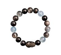 HXFFXHF Fengshui pi xiu Crystal Braccialetti Perline per Donne Uomini, Pietre Naturali Bracciale Allungata attirano ricchezza e buona Fortuna, la Meditazione del Braccialetto di Cristallo Bianco