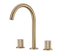 HXFFXHF Fyfgnb Ruzio del lavandino da Bagno, Ponte in Ottone Dual Porta a Doppio Supporto a Tre buche Caldo Mixer per Bagno a Tre buche Lavello Tap Tap Tap Tapware (Colore: Gris), Miscelatore per