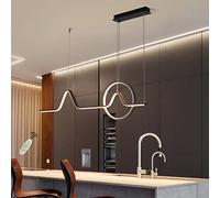 HXFFXHF Lampada a Ciondolo a LED Tavolo da Pranzo lampadari dimmerabili con Altezza Telecomando Luce a Sospensione Regolabile Modern Long Strip Design per Decorazioni per la Sala da Pranzo Luce a