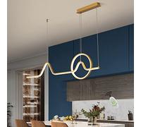 HXFFXHF Lampada a Ciondolo a LED Tavolo da Pranzo lampadari dimmerabili con Altezza Telecomando Luce a Sospensione Regolabile Modern Long Strip Design per Decorazioni per la Sala da Pranzo Luce a
