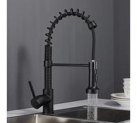 HXFFXHF Per la pubblicità della Fattoria da Bar, Il Rubinetto del lavello a tiro Nero Elastico, Il Tocco di Mixer da Cucina Totale di Lusso Caldo e Freddo in Ottone