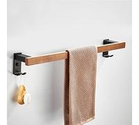 HXFFXHF Porta Asciugamano Noce Pieghevole Pieghevole Asciugamano, Barra dell'asciugamano, Cesto di stoccaggio, Accessori per Bagno Multifunzionale Montato a Parete Kit Hardware da Bagno/Doppio