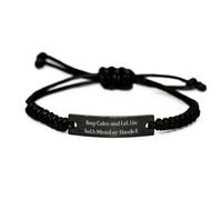HXFFXHF Regali ispiratori del ministro dei Giovani, Keep, Ministro della Gioventù Bracciale Black Rope di colleghi, Braccialetto inciso per colleghi, Regali per Boss, Idee Regalo per Boss, Cosa