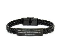 HXFFXHF Reporter di Corte Gifts per Il Compleanno, Bracciale in Pelle Intrecciata Divertente di colleghi, Amici, familiari - Sono Un Giornalista di Corte. Proprio Come Un Normale Giornalista di Corte
