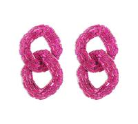 HXFFXHF Rhinestone Grande Catena Grande Orecchini penzolanti per Donne Ragazze Tono Oro Leggero esagerato Galline Catene di collegamenti in Perline drombr Stack orecchino ipoallergenico Geometrico