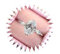 HXFFXHF Ringer Products Rings Ring Jewelery Women Men Promise Wedding Wedding Anello di Matrimonio 10 * 14mm zircone Ovale Gift di Anelli Femminili