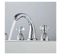 HXFFXHF Rubinetti Oro Bagno in Oro Rubinetto a Doppio cistallo Manico a Doppio cistallo Miscelatore a Freddo lavabo, Rubinetto del lavello da Cucina