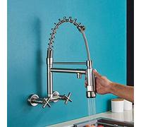 HXFFXHF Rubinetti zedaro, Rubinetto cucine Nero rubinetti Caldi Acqua Fredda a Parete mobili a Parete Mobile lavello Mixer Mixer spidual buysputs lavel Mixer Gru/Matte Nera b