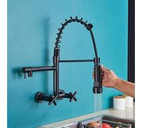 HXFFXHF Rubinetti zedaro, Rubinetto cucine Nero rubinetti Caldi Acqua Fredda a Parete mobili a Parete Mobile lavello Mixer Mixer spidual buysputs lavel Mixer Gru/Matte Nera b