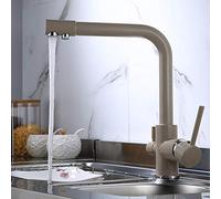 HXFFXHF Rubinetto del lavello da cucina per la commerciale da fattoria a bar, rubinetti da cucina a filtro, rubinetto a rotazione in rame nero 360, con caratteristica di purificazione dell'acqua,