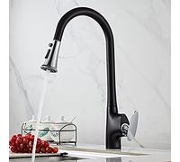 HXFFXHF Rubinetto del lavello da cucina per la fattoria di fattoria commerciale, cucina romovabile nera romolo tira giù per il mixer di salvatore d'acqua, rubinetti ta rubata d'acqua (cromo