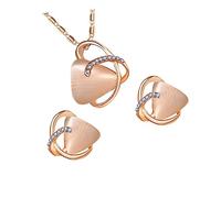 HXFFXHF Set di Collana e Orecchini con Pendente a Triangolo Opale, Gioielli Eleganti per Il Giorno di Natale