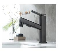 HXFFXHF Tirare Fuori Rubinetto del lavandino da Bagno Nero Caldo Mixer Caldo rubinetti da Bagno Spray per Acqua a 2 Tipi, Rubinetto per lavello da Cucina