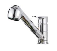 HXFFXHF Tocca della Cucina con Spray Estraibile, Mixer per lavello cucine Brass Acqua Calda e Acqua Fredda a Buco Singolo Ragotto Retrattile Cucina Bruck-Black