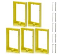 HXH - Estensori per scatola di uscita da 1/2", 1 banda gialla con 10 viti (6-32 x 1,25), prolunga di uscita per scatole di giunzione e interruttori della luce (confezione da 5).